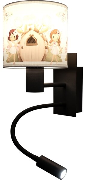 Brilagi - гъвкава LED лампа BOBO 1xE27/25W/230V + LED/3W черна/бяла/розова/феи