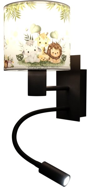 Brilagi - LED Flex. лампа BOBO 1xE27/25W/230V + LED/3W черна/бяла/зелена/джунгла