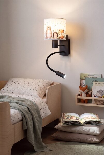 Brilagi - LED Flex. лампа BOBO 1xE27/25W/230V + LED/3W черна/бяла/с животински мотив