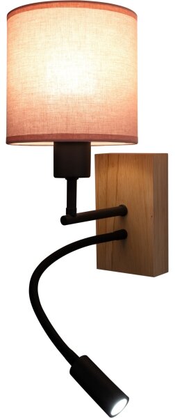 Brilagi - LED Flex. лампа BOBO WOOD 1xE27/25W/230V + LED/3W дъб/черна/розова