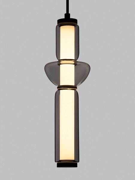 Сиво стъклено LED затъмняващо се висящо осветително тяло ø 12 cm Ulon – Nova Luce