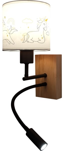Brilagi - LED Flex. лампа BOBO WOOD 1xE27/25W/230V + LED/3W дъб/черен/бял/единичен