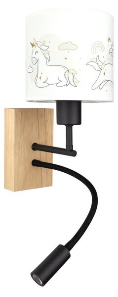 Brilagi - LED Flex. лампа BOBO WOOD 1xE27/25W/230V + LED/3W дъб/черен/бял/единичен