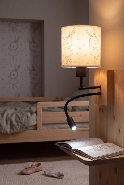 Brilagi - LED Flex. лампа BOBO WOOD 1xE27/25W/230V + LED/3W дъб/черен/бял/кралско синьо