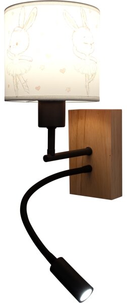 Brilagi - LED Flex. лампа BOBO WOOD 1xE27/25W/230V + LED/3W дъб/черен/бял/кралско синьо