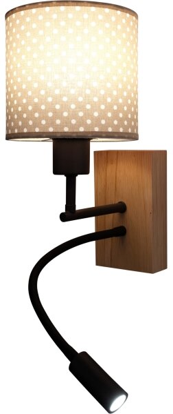 Brilagi - LED Flex. лампа BOBO WOOD 1xE27/25W/230V + LED/3W дъб/черен/бежов/на точки