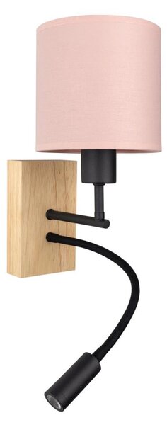 Brilagi - LED Flex. лампа BOBO WOOD 1xE27/25W/230V + LED/3W дъб/черна/розова