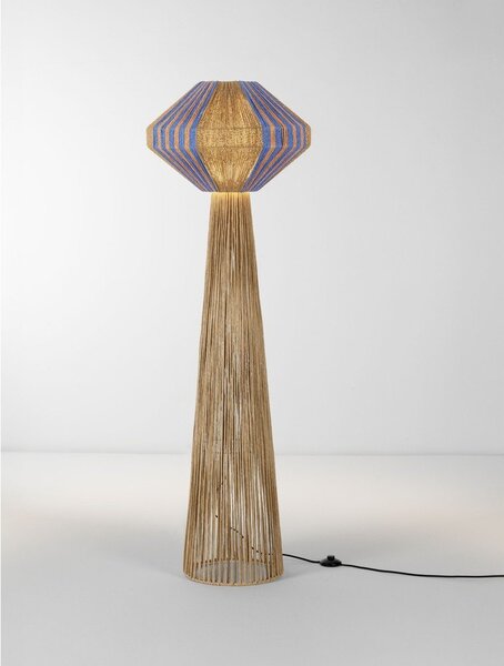 Синя/в естествен цвят въжена подова лампа (височина 152 cm) Abby – Nova Luce