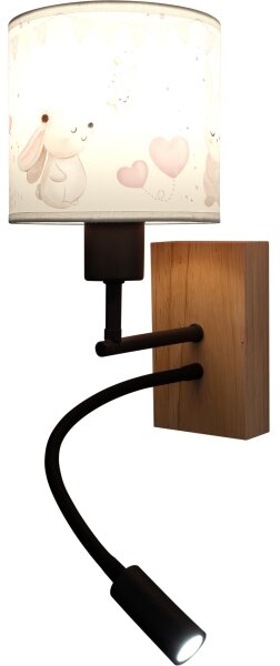 Brilagi - гъвкава LED лампа BOBO WOOD 1xE27/25W/230V + LED/3W дъб/черен/крем/кралски