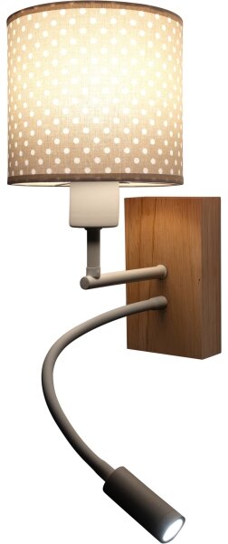Brilagi - LED Flex. лампа BOBO WOOD 1xE27/25W/230V + LED/3W дъб/бяла/бежова/на точки