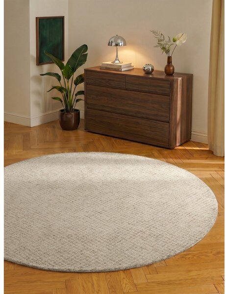 Бежов вълнен кръгъл килим ø 160 cm Eloise – Hanse Home