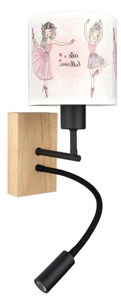 Brilagi- LED гъвкава лампа BOBO WOOD 1xE27/25W/230V + LED/3W дъб/черен/бял/розов/опак