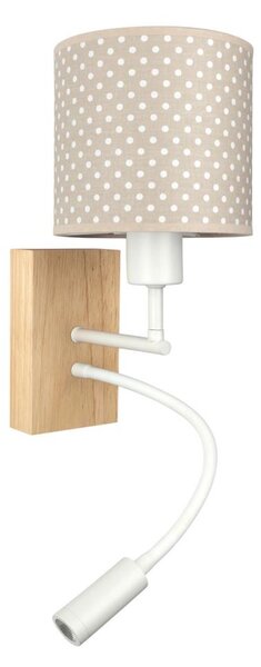 Brilagi - LED Flex. лампа BOBO WOOD 1xE27/25W/230V + LED/3W дъб/бяла/бежова/на точки