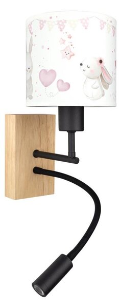 Brilagi - гъвкава LED лампа BOBO WOOD 1xE27/25W/230V + LED/3W дъб/черен/крем/кралски