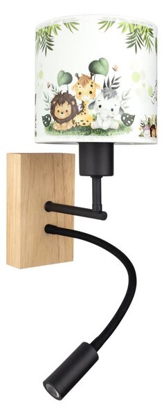 Brilagi-LED Flex лампа BOBO WOOD 1xE27/25W/230V + LED/3W дъб/черен/бял/зелен/джунгла