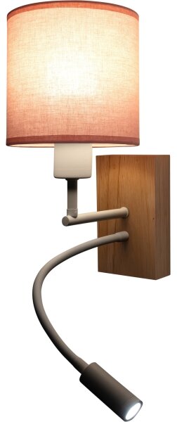 Brilagi - Гъвкава LED лампа BOBO WOOD 1xE27/25W/230V + LED/3W дъб/бяла/розова