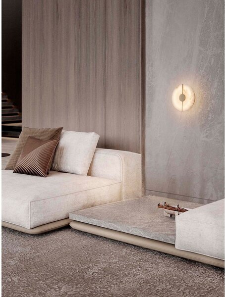 Кремава/в месингов цвят LED стенна лампа от декор от камък Aider – Nova Luce