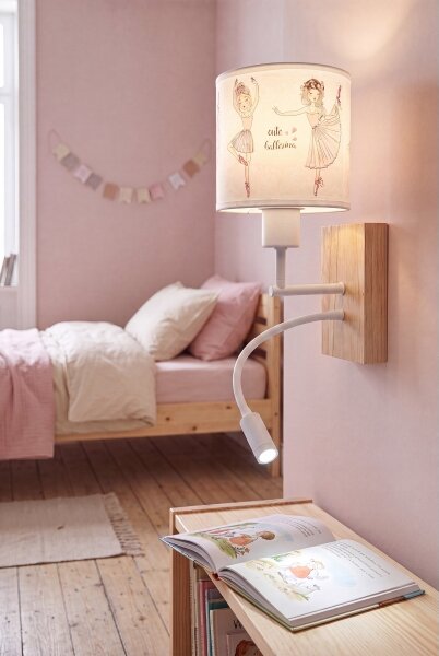 Brilagi - LED Flex. лампа BOBO WOOD 1xE27/25W/230V + LED/3W дъб/бяла/розова/опаковка
