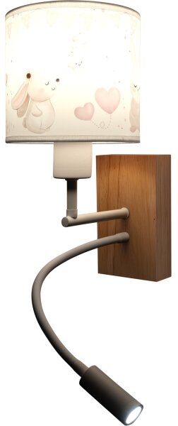 Brilagi - LED Flex. лампа BOBO WOOD 1xE27/25W/230V + LED/3W дъб/бяла/крем./крал