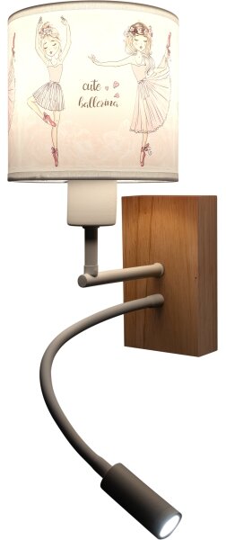 Brilagi - LED Flex. лампа BOBO WOOD 1xE27/25W/230V + LED/3W дъб/бяла/розова/опаковка