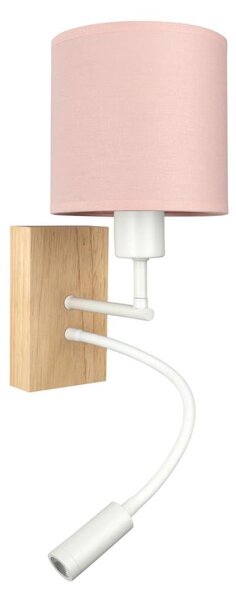 Brilagi - Гъвкава LED лампа BOBO WOOD 1xE27/25W/230V + LED/3W дъб/бяла/розова