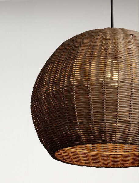 Ратаново висящо осветително тяло в естествен цвят ø 39 cm Rielo – Nova Luce