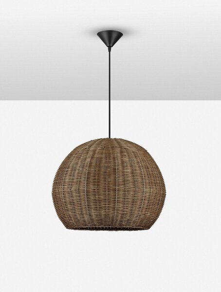 Ратаново висящо осветително тяло в естествен цвят ø 39 cm Rielo – Nova Luce