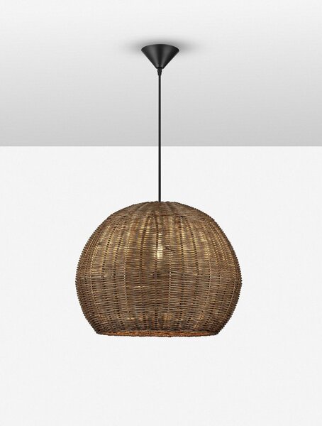 Ратаново висящо осветително тяло в естествен цвят ø 39 cm Rielo – Nova Luce