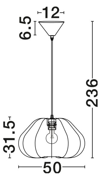 Текстилно висящо осветително тяло в матово бял цвят ø 50 cm Bora – Nova Luce