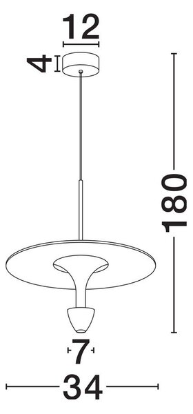 Матово черно алуминиево LED висящо осветително тяло ø 34 cm Topio – Nova Luce