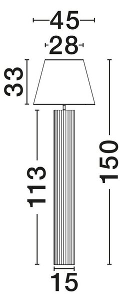 Бяла/кремава каменна подова лампа (височина 150 cm) Bacoo – Nova Luce