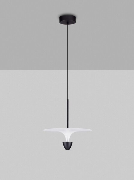 Матово черно алуминиево LED висящо осветително тяло ø 34 cm Topio – Nova Luce