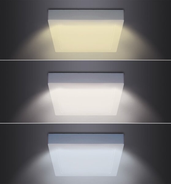 Solight WD171 - LED плафон LED/12W/230V 3000/4000/6000K 17x17 cm бял