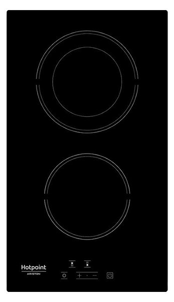 Керамичен плот за вграждане Hotpoint-Ariston HRD 5030 B, 2900W, 2 зони, 9 степени, Електрически, Черен