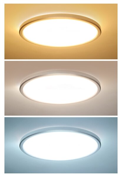 Solight WO826-LED плафон за баня ACATE, 24W/230V, 3000/4000/6000K, диам.29,3cm, IP54