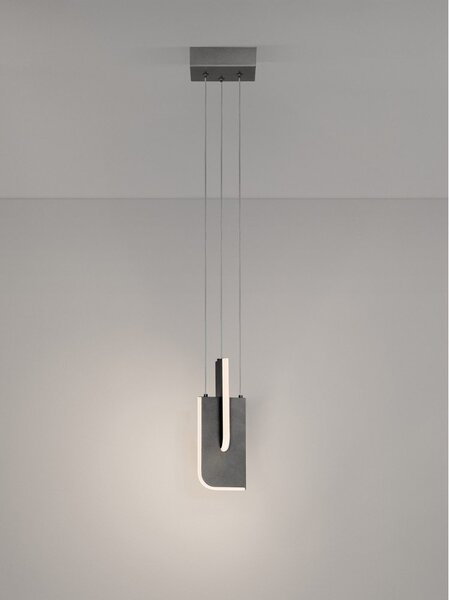 Светлосиво метално LED затъмняващо се висящо осветително тяло Totem – Nova Luce