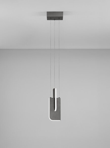 Светлосиво метално LED затъмняващо се висящо осветително тяло Totem – Nova Luce