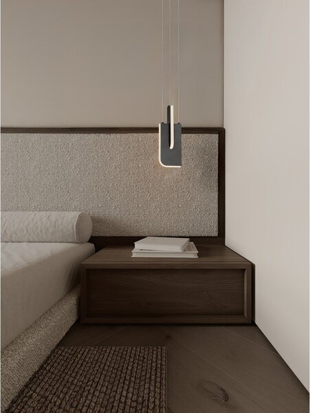 Светлосиво метално LED затъмняващо се висящо осветително тяло Totem – Nova Luce
