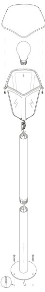 Eglo 98123 - Екстериорна лампа MONREALE 1xE27/60W/230V IP44