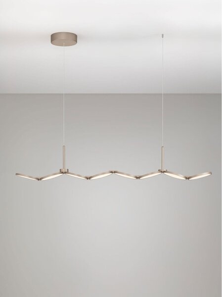 Матово златисто алуминиево LED затъмняващо се висящо осветително тяло Vea – Nova Luce
