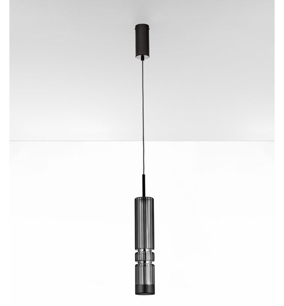 Сиво стъклено LED висящо осветително тяло ø 8 cm Bento – Nova Luce