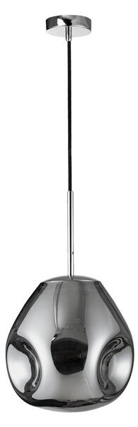 Стъклено висящо осветително тяло в блестящо сребрист цвят ø 25 cm Lava – Nova Luce