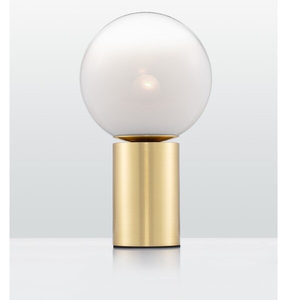 Бяла/ в златист цвят стъклена настолна лампа (височина 35,5 cm) Vita – Nova Luce
