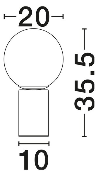Бяла/ в златист цвят стъклена настолна лампа (височина 35,5 cm) Vita – Nova Luce