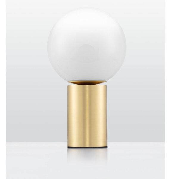 Бяла/ в златист цвят стъклена настолна лампа (височина 35,5 cm) Vita – Nova Luce