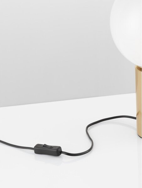 Бяла/ в златист цвят стъклена настолна лампа (височина 35,5 cm) Vita – Nova Luce