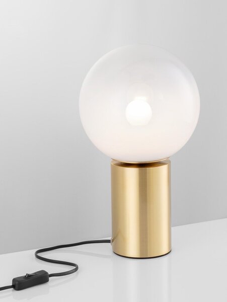 Бяла/ в златист цвят стъклена настолна лампа (височина 35,5 cm) Vita – Nova Luce