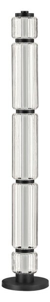 Матово черно стъклена LED подова лампа (височина 123 cm) Liesa – Nova Luce