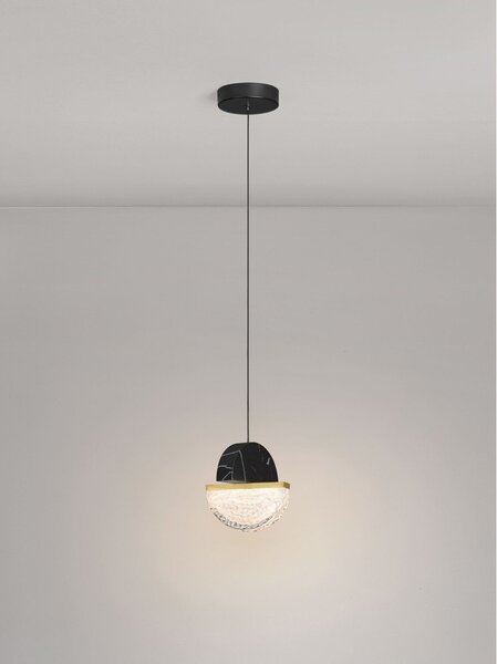 Черно метално LED затъмняващо се висящо осветително тяло ø 16 cm Dorin – Nova Luce