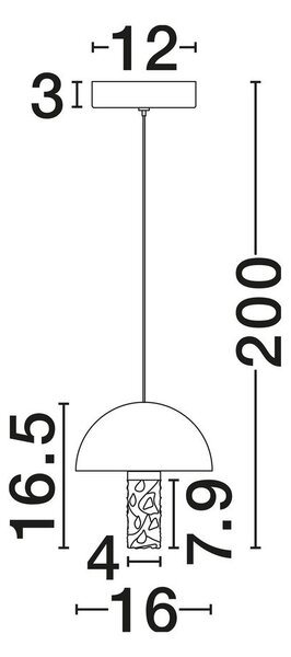 Черно метално LED затъмняващо се висящо осветително тяло ø 16 cm Dorin – Nova Luce